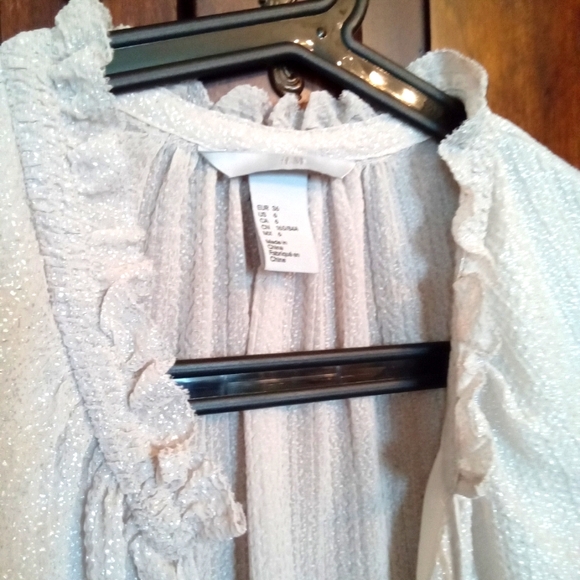 H&M Sleeveless Ruffle V-Neckline Blouse with Tassel Ties - Picture 9 of 10